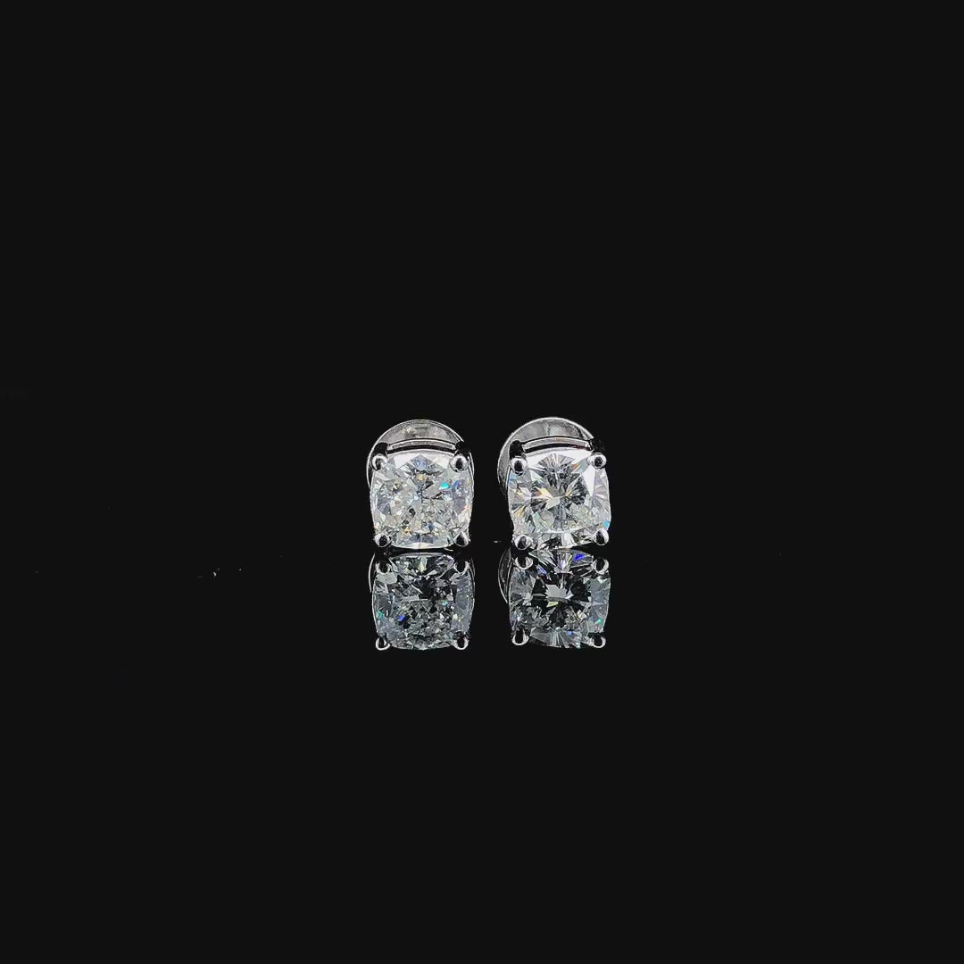 La DiaMantés | Lustre Cushion-Cut Stud Earrings